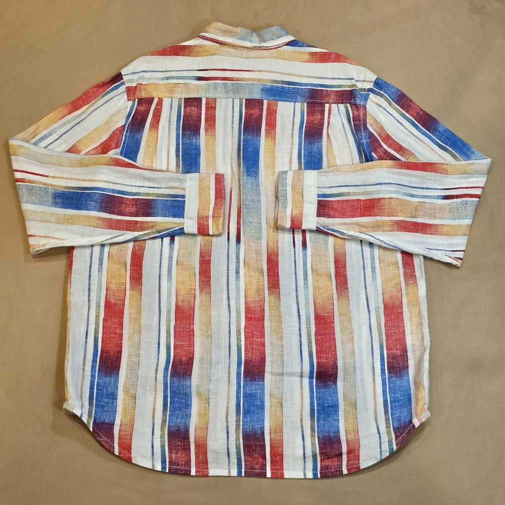 Tommy Bahama  Tommy Bahama Sunset Striped Breezer Long-Sleeve Linen Shirt Relax - Picture 14 of 15